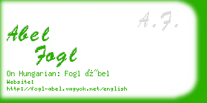 abel fogl business card